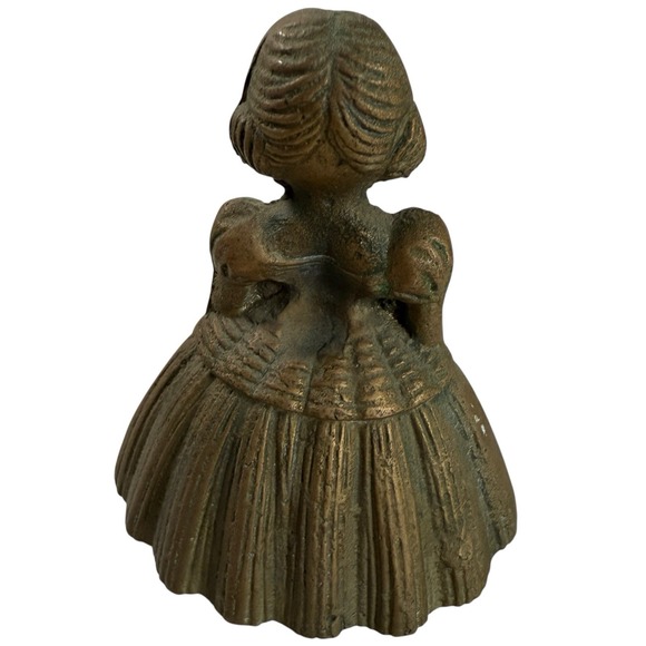 Vintage Brass Southern Belle Bell Cast Metal w/ Clapper Hoop‎ Skirt Figurine - Picture 2 of 7